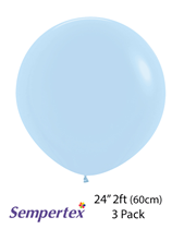 Sempertex Pastel Matte Blue 24" Latex Balloons 3pk