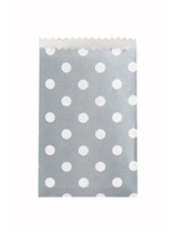 Mini Silver Polka Dot Paper Treat Bags 20pk