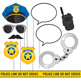 Police Party Photo Booth Props Set 10pce