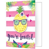 Pineapple Party Invitations & Envelopes 8pk