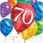 70th Birthday Balloon Blast Luncheon Napkins 16pk