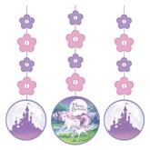 Unicorn Fantasy Hanging Decorations 3pk