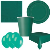 Forest Green Bonus Party Pack for 8 people - 10 FREE BALLOONS