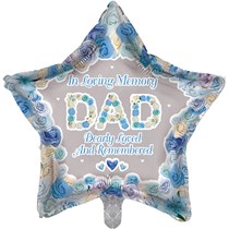 Dad Memorial 18" Star Shaped Foil Balloon