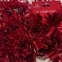 Red Christmas Tinsel 2M Chunky