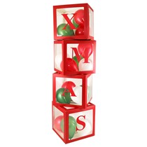 Christmas Red Clear Balloon Boxes 4pk