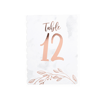 Rose Gold Table Numbers 1 - 12