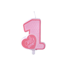 Only One Light Pink Birthday Candle