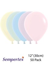 Sempertex Pastel Matte Assorted 12" Latex Balloons 50pk