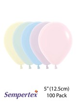 Sempertex Pastel Matte Assorted 5" Latex Balloons 100pk