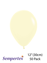Sempertex Pastel Matte Yellow 12" Latex Balloons 50pk