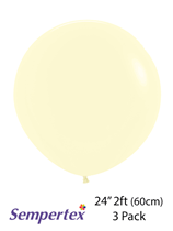 Sempertex Pastel Matte Yellow 24" Latex Balloons 3pk