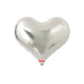 Silver Metallic 14" Heart Jelly Foil Balloon