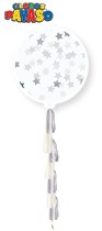 Silver Tassel Tail 3ft Star Confetti Latex Balloon Pack