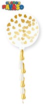 Gold Tassel Tail 3ft Heart Confetti Latex Balloon Pack