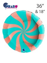Swirly Rose Gold & Tiffany 36" & 18" Round Foil Balloon