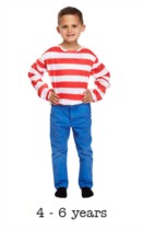 Child Striped Where's Wally Jumper Fancy Dress 4 - 6 yrs