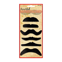 Assorted Dress Up Moustache 6 Pack