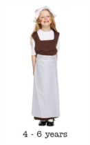 Children's Poor Tudor Girl Fancy Dress Costume 4 - 6 yrs