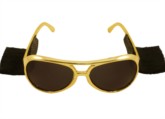 Fancy Dress Novelty Gold Sideburn Sunglasses
