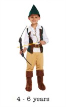 Children's Hunter Robin Hood Book Day Fancy Dress Costume 4 - 6 yrs