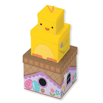 Easter Chick Plush Stacker Boxes 3pce