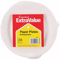 18cm White Paper Plates 35pk