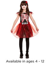 Halloween Day Of The Dead Girls Skeleton Costume