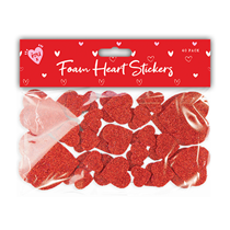  Valentine's Glitter Foam Heart Stickers 40pk