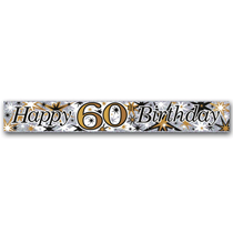 60th Birthday Holographic Foil Banner