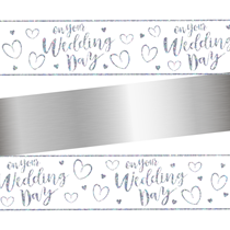 Wedding Day Silver Holographic Foil Banner 9ft