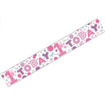 1 Today Holographic Foil Banner Pink