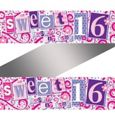 Sweet Sixteen Holographic Foil Banner