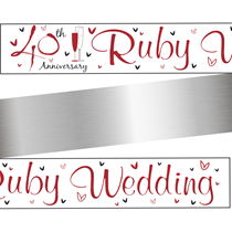 Rudy Wedding Anniversary  Holographic Foil Banner 9ft
