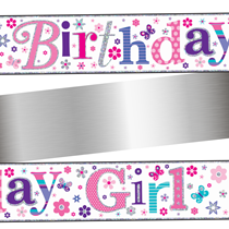 Birthday Girl Holographic Foil Banner 9ft