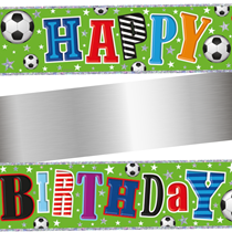 Football Happy Birthday Holographic Foil Banner 9ft
