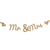Gold Glitter Mr & Mrs Wedding Banner