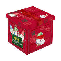 Christmas Gnomes Square Flat pack Gift Box 27.5 x 28cm
