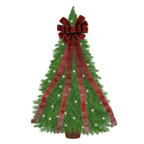 Luxury Tartan Patterned Christmas Tree Bow 13" x 50"