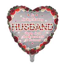 Christmas Husband Remembrance 18" Heart Foil Balloon