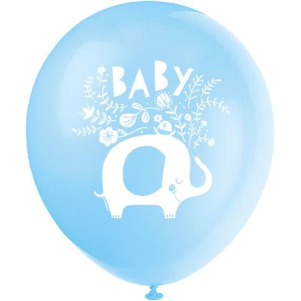 Blue Baby Elephant 12" Latex Balloons 8pk