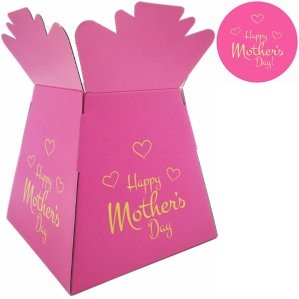 Happy Mother's Day Pink Hearts Bouquet Boxes