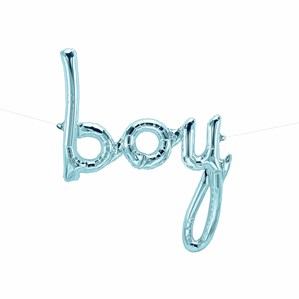 Pastel Blue Boy Script 22" x 27" Foil Balloon