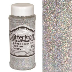 Glitter Kraft Holographic Silver Powder 100g