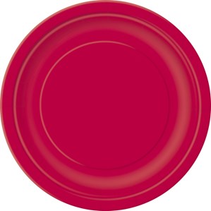 Ruby Red 9" Round Paper Plates 8pk