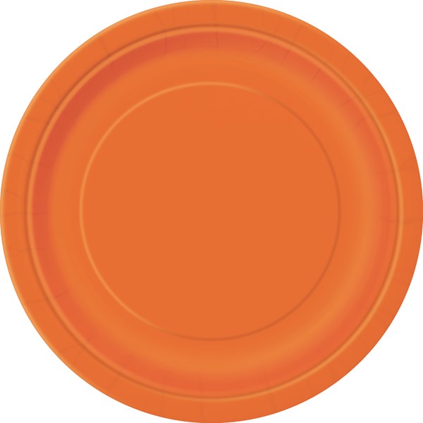 Pumpkin Orange 9" Round Paper Plates 8pk