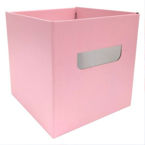 NEW Baby Pink Flower Box With Handles 10pk 17x17x17cm