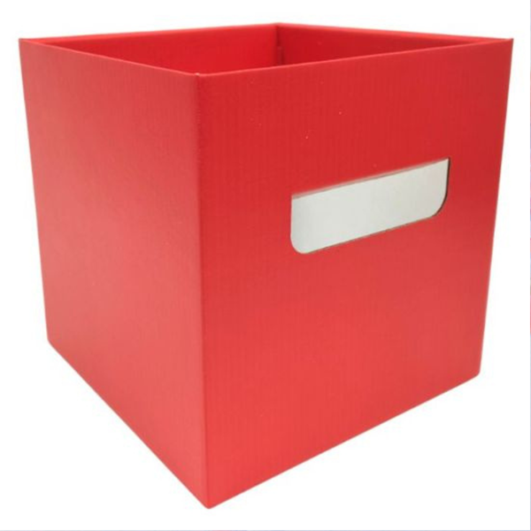 NEW Red Cube Flower Box With Handles 10pk 17x17x17cm