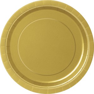 Gold 9" Round Paper Plates 8pk