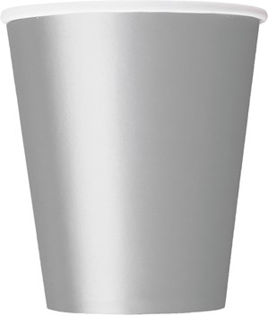 Unique Silver 9oz Paper Cups 8pk